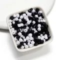 Détail de perles en acrylique à facettes noires et blanches pour bricolage DIY 4-8mm - Pack de 100 / Multicolore / 4mm