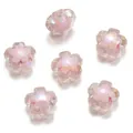 Vue macro de perles de fleurs en acrylique rose translucide avec revêtement AB iridescent - 10 Pièces/Paquet (17*17.5mm) / Rose