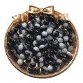 Premium black and grey gradient round glass beads for DIY bracelet and jewelry - 20 Pieces/Pack / Black