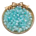 Vibrant light blue round crackle glass beads for DIY jewelry making and bracelets - 20 Pieces/Pack / Blue
