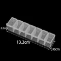 Transparente 7-Gitter-Kunststoffbox mit Wochentagsetiketten und 13,2 cm Abmessungen - 7 Fächer Klassifizierungsbox / 13.2x3.0x2.5cm
