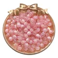 Pink mixed glass beads for DIY jewelry making in a decorative golden plate - 20 Pieces/Pack / Deep Pink