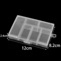 Transparente 6-Fach Kunststoff-Schmuckbox mit 12x8,2x2,4cm Abmessungen für Kleinteile - Feste transparente 6-Gitter-Kunststoffbox / 12cmx8.2cmx2.4cm