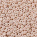 Perles en verre de couleur crème en forme d'abaque pour la création de bijoux DIY - 50 Pièces/Paquet (3x6.5mm) / Blanc Rosé Peint