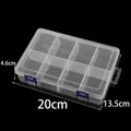 Transparente Kunststoff-Aufbewahrungsbox mit 8 abnehmbaren Rastern, 20x13,5x4,6cm - Große abnehmbare quadratische 8-Gitter-Aufbewahrungsbox / 20cmx13.5cmx4.6cm