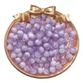 Loose purple crackle glass beads for DIY jewelry making in a decorative tray - Purple
