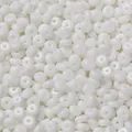 Perles de verre blanches opaques en forme d'abaque pour la création de bijoux DIY - 50 Pièces/Paquet (3x6.5mm) / Blanc Peint