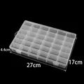 Große transparente 36-Gitter Kunststoff-Organizer-Box mit verstellbaren Trennwänden - Abnehmbare quadratische 36-Gitter-Transparentbox / 27cmx17cmx4.4cm