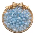Loose light blue crackle glass beads for DIY jewelry making and bracelet crafting kits - Sky Blue