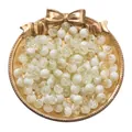 Mixed milky white and clear crackle glass beads for elegant DIY jewelry crafting - Yellow