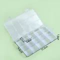 Transparente Kunststoffbox mit 15 Fächern, Abmessungen 17,3x9,8x1,9 cm - Transparente 15-Gitter Box mit Doppelverschluss / 17.3x9.8x1.9cm / Transparent