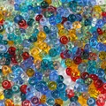 Assortiment de perles d'abaque colorées en verre pour la création de bijoux DIY - 50 Pièces/Paquet (3x6.5mm) / Mixte Transparent