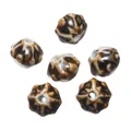 Set di sei perle irregolari in ceramica smaltata color caffè per gioielli fai-da-te - Stile 02 (Poliedro irregolare) / Confezione da 4 (circa 12x13 mm)