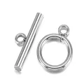 Silver stainless steel OT toggle clasp for DIY jewelry making and bracelet finishing. - Standard T30mm / Steel