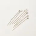 Premium silver-plated copper eye pins for DIY handmade jewelry making accessories - Thick Silver Eye Pin / 20mm