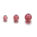Detailed size chart for natural strawberry quartz beads showing diameters and hole sizes - 6mm (Approx 60pcs) / Strawberry Quartz