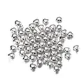 Shiny silver metallic heart-shaped CCB spacer beads for DIY jewelry making crafts - Heart / 100 Pieces/Pack (4*5.5*6mm/Aperture 1.5mm) / Silver