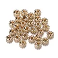 Golden sun-shaped CCB spacer beads for DIY bracelets and jewelry making designs - Gear Shape / 100 Pieces/Pack (4*8mm/Aperture 3mm) / KC Gold