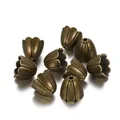 Antikgoldene Legierung Blütenknospe Perlenkappen für DIY Schmuckherstellung Handwerk - Bronze Stil 2