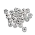 Polished silver gear-shaped CCB spacer beads for DIY jewelry making with center hole - Gear Shape / 100 Pieces/Pack (4*8mm/Aperture 3mm) / Silver