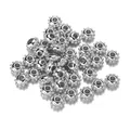 Premium silver gear-shaped CCB spacer beads for DIY necklace and bracelet jewelry - Gear Shape / 100 Pieces/Pack (4*8mm/Aperture 3mm) / White Gold