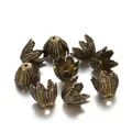 Antikgoldene Blütenknospen-Perlenkappen aus Legierung für die DIY-Schmuckherstellung - Bronze Stil 3