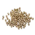 Gold ribbed round beads for DIY jewelry making and crafting projects - Pumpkin Shape / 100 Pieces/Pack (4*4mm/Aperture 1mm) / KC Gold