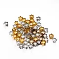 Mixed gold and silver metallic star beads for DIY jewelry making projects - Star / 100 Pieces/Pack (3*6*6mm/Aperture 1.5mm) / Multicolor