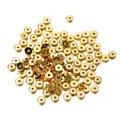 Golden CCB flat round spacer beads for DIY jewelry making - Cylinder / 100 Pieces/Pack (1.5*5*5mm/Aperture 1.5mm) / Gold