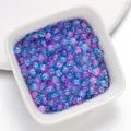 4mm μπλε και μοβ ραγισμένες γυάλινες χάντρες για χειροποίητα κοσμήματα DIY σχέδια - 50 Τεμάχια (4mm/Τρύπα 1mm) / Ανοιχτό Μπλε