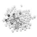 Bulk pack of silver-plated CCB flat round spacer beads for DIY jewelry making crafts - Cylinder / 100 Pieces/Pack (1.5*5*5mm/Aperture 1.5mm) / Silver