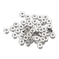 Bulk silver plated CCB acrylic round donut spacer beads for DIY jewelry bracelet making - Cylinder / 100 Pieces/Pack (2*6*6mm/Aperture 2.5mm) / Silver