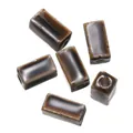 Perline rettangolari in ceramica smaltata caffè per la creazione di gioielli fai da te - Stile 04 (Colonna rettangolare) / Confezione da 4 (circa 7,5x14 mm)