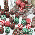 Feestelijke rood-groene houten kralen met spiraalprint voor kerst knutselprojecten - 5 Stuks per Verpakking Ongeveer 8g / Stijl 02 (16mm)