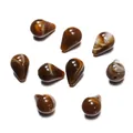 Braune Acryl-Wassertropfenperlen in Steinoptik mit Löchern für handgefertigten DIY-Schmuck - Tränenform (11x15mm) / 20er Set / Braun