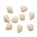 Cremefarbene Acryl-Tropfenperlen mit weißem Marmormuster für DIY-Handwerk und Schmuck - Tränenform (11x15mm) / 20er Set / Bernsteingelb