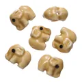 Set de pequeñas cuentas de elefante de cerámica café para manualidades y bisutería DIY - Estilo 07 (Forma de elefante)