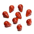Perles goutte en acrylique rouge avec texture imitation pierre blanche pour bijoux DIY - Forme de Goutte (11x15mm) / Ensemble de 20 Pièces / Rouge Orangé