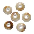 Cuentas de cerámica esmaltadas en marrón café para la creación de joyas y pulseras DIY - Estilo 09 (Disco redondo plano)