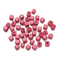 Felroze vierkante houten kralen met middengat voor DIY sieraden maken en armbanden - 100-pack (6x6.5mm/2mm Gat) / Roze