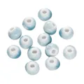 Handcrafted blue and white marbled ceramic round beads for DIY jewelry making projects - 6mm (20 Pieces/Pack) / Blue And White Splatter