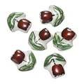 Set de seis cuentas de cerámica hechas a mano con forma de tulipán para joyas - Estilo 14 (Forma de tulipán)