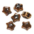Cuentas de cerámica esmaltada marrón en forma de estrella para la creación de joyas DIY - Estilo 18 (Forma de pentagrama)
