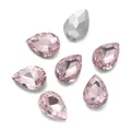Premium 10x14mm lichtroze peervormige glazen strasstenen met zilveren achterkant - 10 Stuks Verpakking / Lichtroze (Stijl 02)
