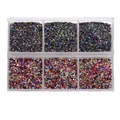 Set de piedras de cristal natural en caja de 6 rejillas para decoración y sanación - Colores Mixtos Duo / Caja de 6 rejillas