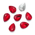 Rode glazen kristallen strass steentjes druppelvorm met zilveren rug 10x14mm - 10 Stuks Verpakking / Rood (04 Stijl)