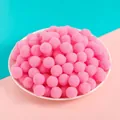 High-quality vibrant pink DIY polyester fluffy pom-poms for handmade jewelry crafts - 50 Pieces/Pack (1cm Diameter) / Watermelon red