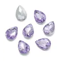 Strass in vetro a goccia lavanda 10x14mm con retro in argento a punta per creazioni fai da te - Confezione da 10 / Viola (Stile 05)