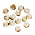 Handmade brown and white marbled ceramic round beads for DIY jewelry making 6-12mm - 6mm (20 Pieces/Pack) / Rhino Skin Pattern