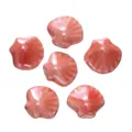 Set glanzende koraalroze keramische kralen in schelpvorm voor DIY-sieraden en bedeltjes - Watermeloen Rood